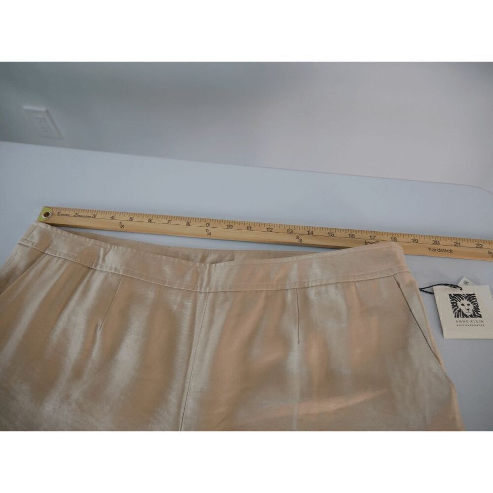 Anne Klein Women's Light Coffee Shimmer Twill Side Zip Pants 14 - Picture 3 of 9